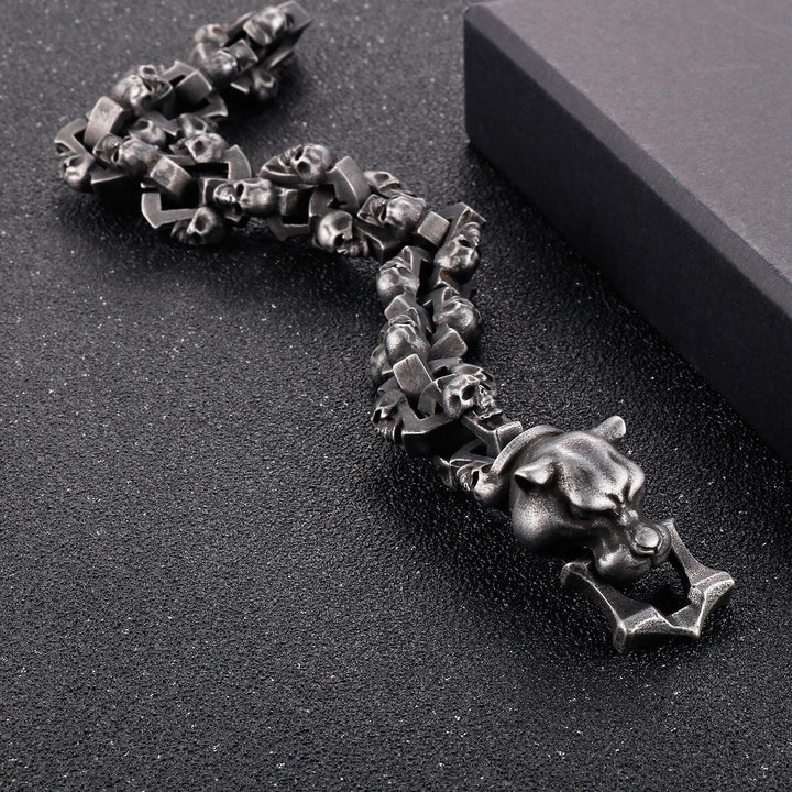 KALEN Punk Skull Bracelets Men Stainless Steel 316L Matte Ghost Charm Link Chain Dog Head Brecelets Male Gothic Jewelry 2022.