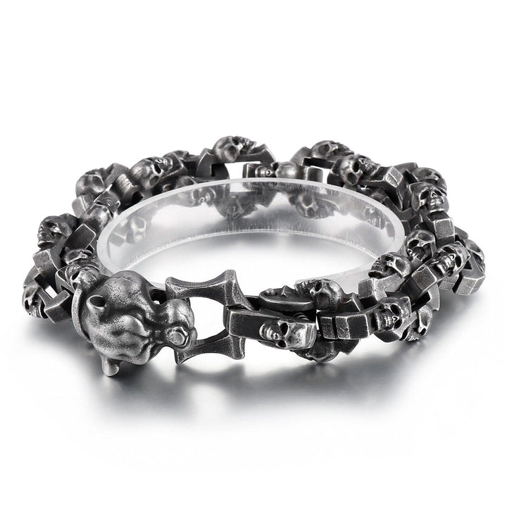 KALEN Punk Skull Bracelets Men Stainless Steel 316L Matte Ghost Charm Link Chain Dog Head Brecelets Male Gothic Jewelry 2022.