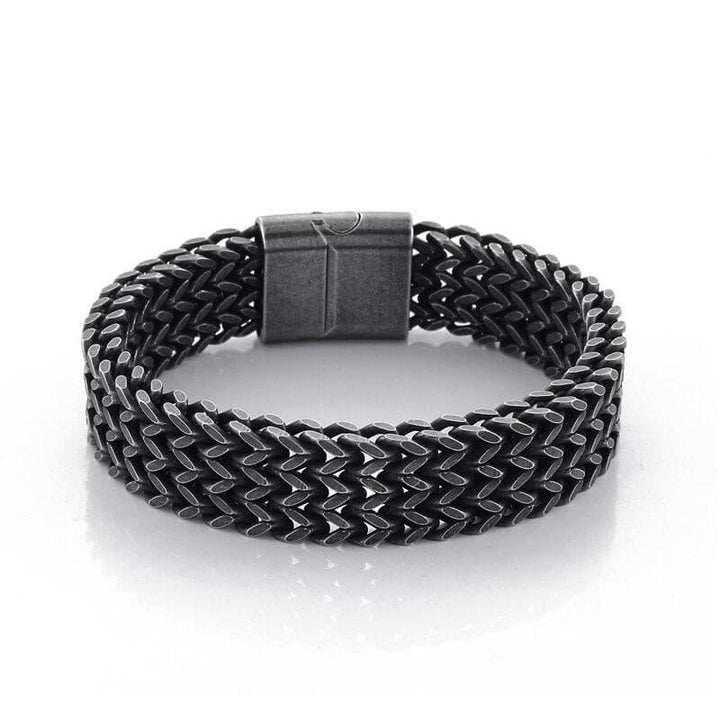 Kalen 18mm Wide Three-Color Wristband Braided Chain Men's Punk Bracelet Homme Gifts.