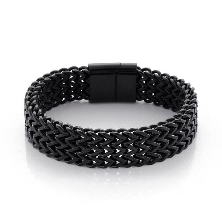 Kalen 18mm Wide Three-Color Wristband Braided Chain Men's Punk Bracelet Homme Gifts.