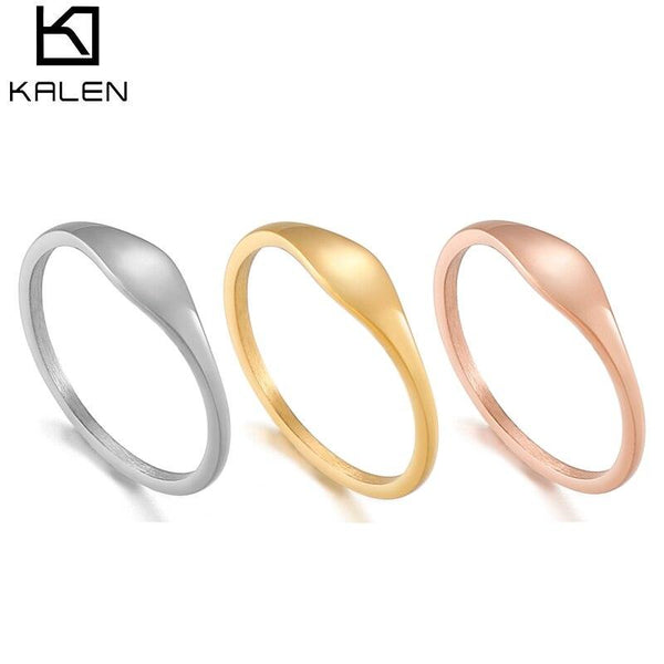 KALEN 1mm Small Mini Stacking Knuckle Ring Simple Metal Finger Ring Links Charm Rings For Women Anillos Mujer Jewelry.