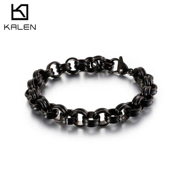 Kalen 2020 Rock Boy Girl Simple Chain Bracelets Stainless Steel Men's Punk Style Bracelet Jewelry Christmas Gift.