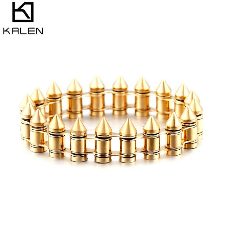 Kalen 20mm Biker Stainless Steel Bicycle Chain Bullet Bracelet for Men - kalen