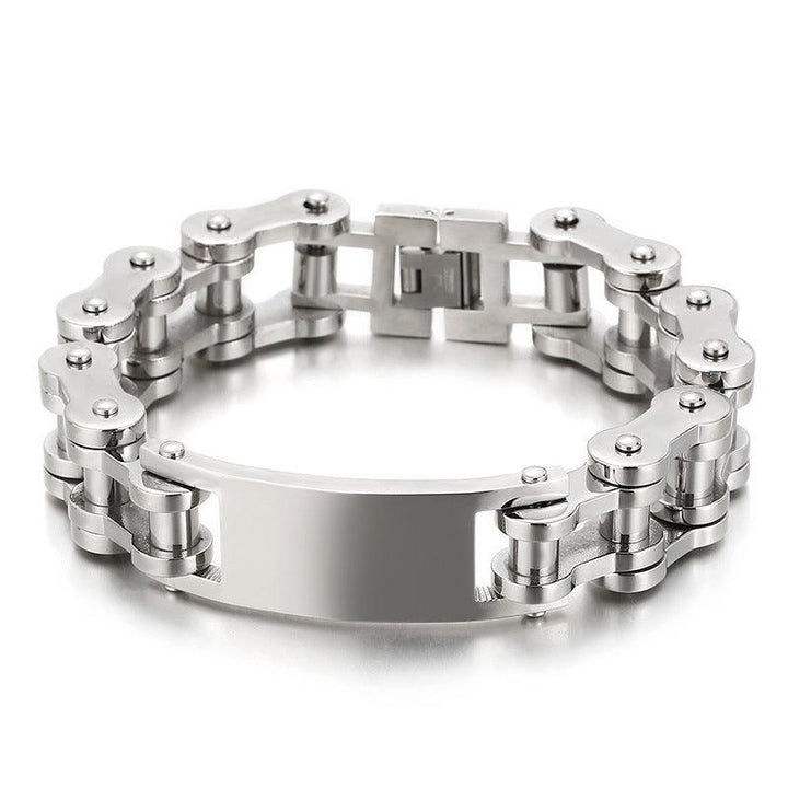 Kalen 20mm Biker Stainless Steel Bicycle Chain ID Bracelet for Men - kalen