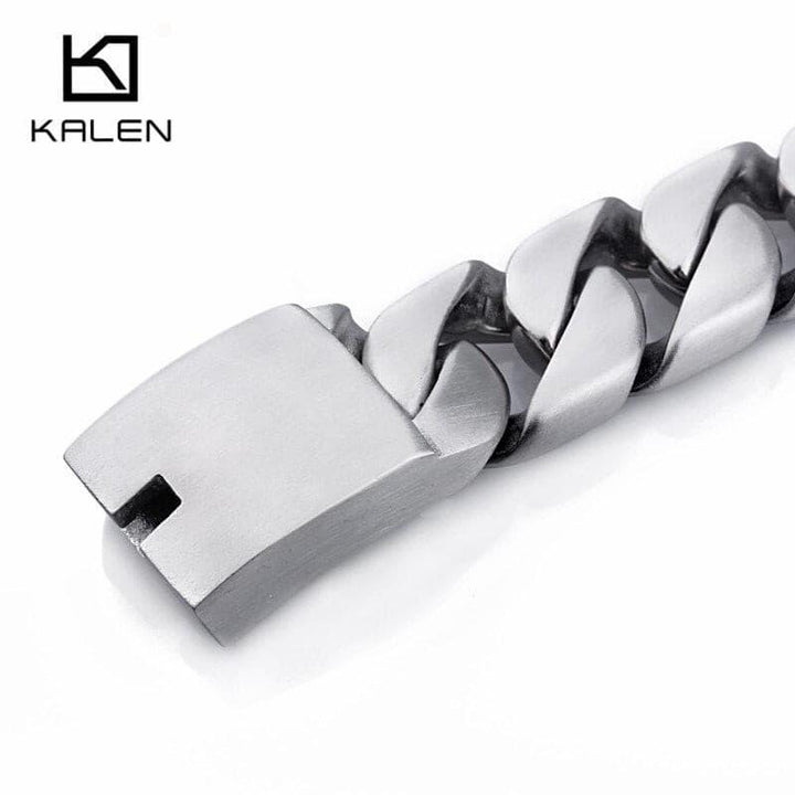 KALEN Heavy Chunky Cuban Link Chain Bracelet Jewelry High Quality Stainless Steel Brushed Matte Bracelet Men Accessories 2020.