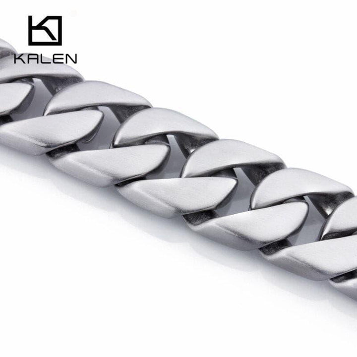 KALEN Heavy Chunky Cuban Link Chain Bracelet Jewelry High Quality Stainless Steel Brushed Matte Bracelet Men Accessories 2020.