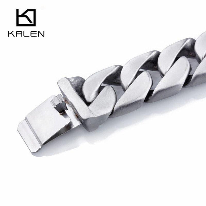 KALEN Heavy Chunky Cuban Link Chain Bracelet Jewelry High Quality Stainless Steel Brushed Matte Bracelet Men Accessories 2020.