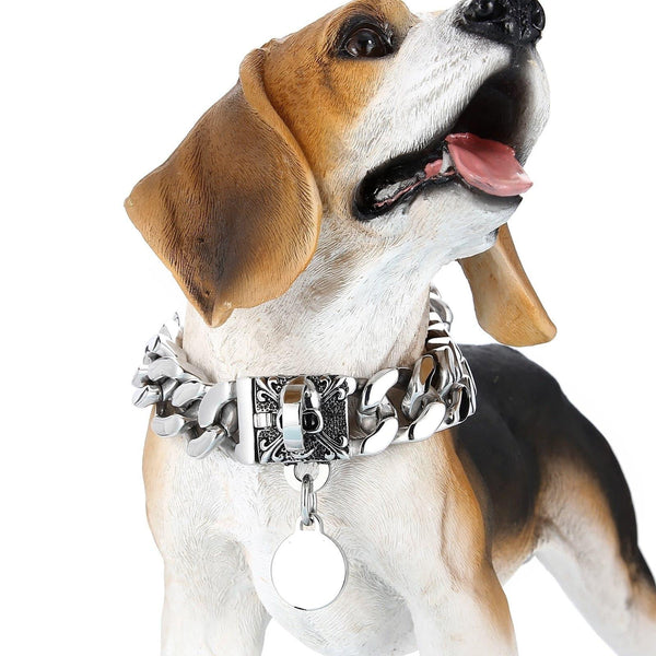 KALEN 20mm Large Dog Chain Stainless Steel 316L Support Engraved Simple Name Service.