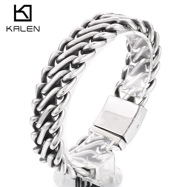 KALEN 20mm New Trendy Cuban Chain Bracelet Stainless Steel Men's Bracelet Fashion Accessories Party Jewelry.