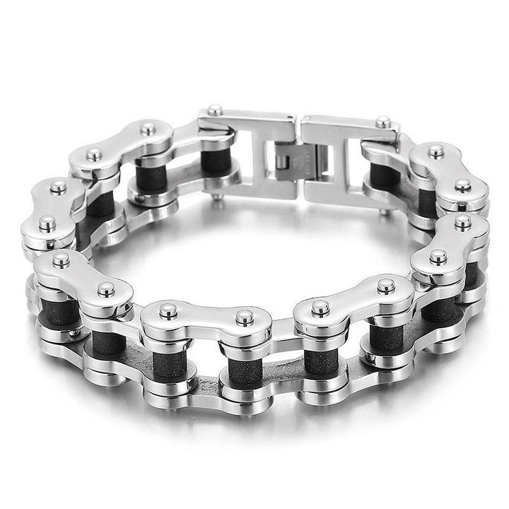 Kalen 21mm Biker Stainless Steel Bicycle Chain Colorful Roller Bracelet for Men - kalen