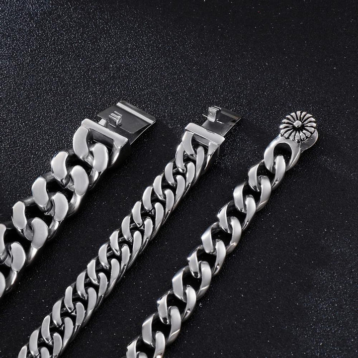 KALEN 22cm Stainless Steel Link Chain Bracelet For Men Heavy Chunky Cuban Chain Biker Bracelet Punk Jewelry Accessories.