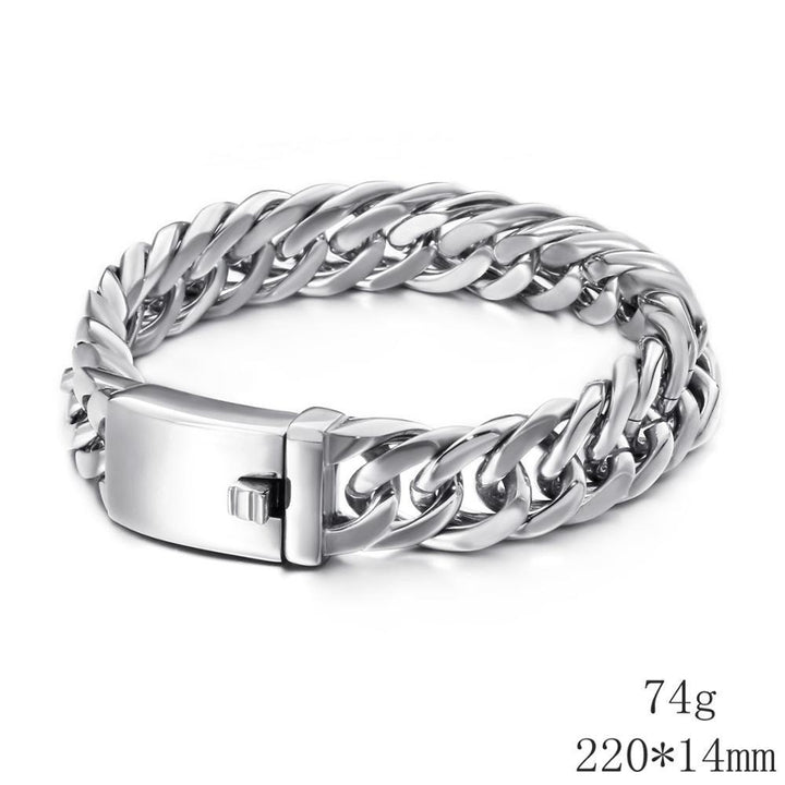 KALEN 22cm Stainless Steel Link Chain Bracelet For Men Heavy Chunky Cuban Chain Biker Bracelet Punk Jewelry Accessories.