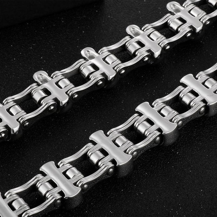 Kalen 23mm Bicycle Chain Skull Charm Bracelet for Men - kalen