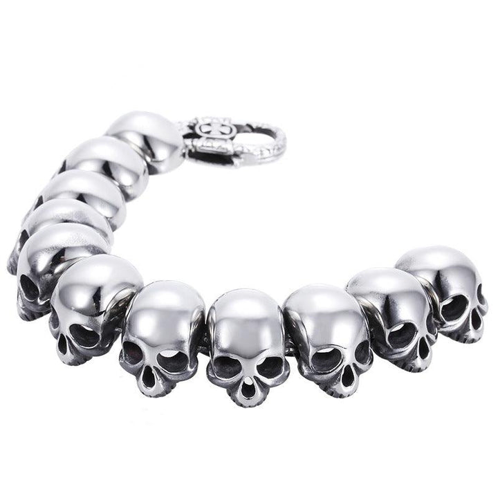 KALEN 23mm Stainless Steel Black Skull Chain Bracelet Necklace for Men - kalen