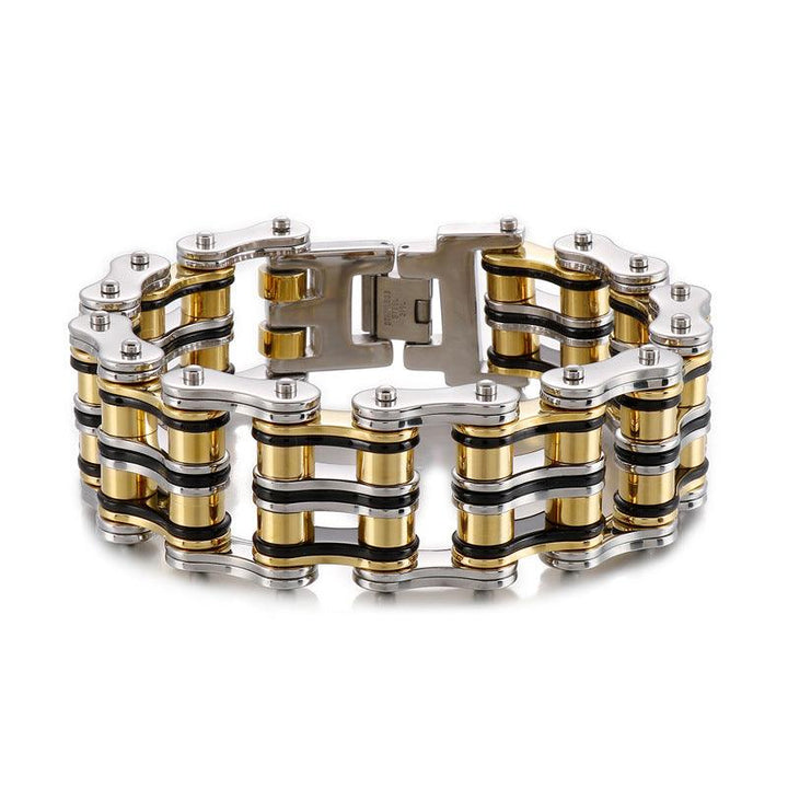 Kalen 24mm Biker Stainless Steel Colorful Roller Bicycle Chain Bracelet for Men - kalen