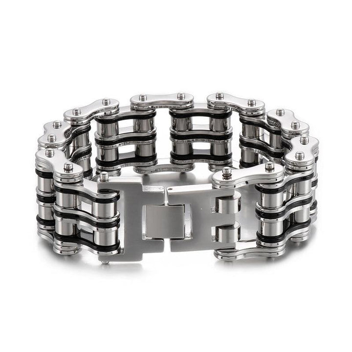 Kalen 24mm Biker Stainless Steel Colorful Roller Bicycle Chain Bracelet for Men - kalen