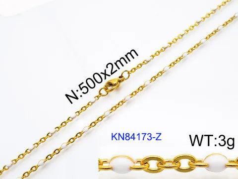 Kalen 2mm 18k PVD Gold Plated Bead Chain Stainless Steel Bohemia Rosary Necklace for Women - kalen