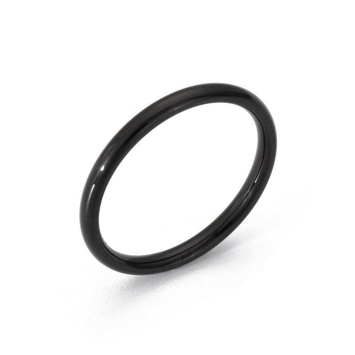 Kalen 2mm Thin Rings Female Jewelry Man Black Silver Color Rose Gold Color Stainless Steel Elegant Party Tail Ring for Women.