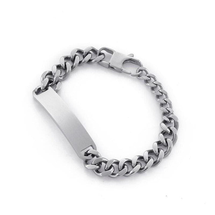 Kalen 3 color 10mm Curb Cuban Chain Simple ID Link Men's Stainless Steel Charm Bracelet.