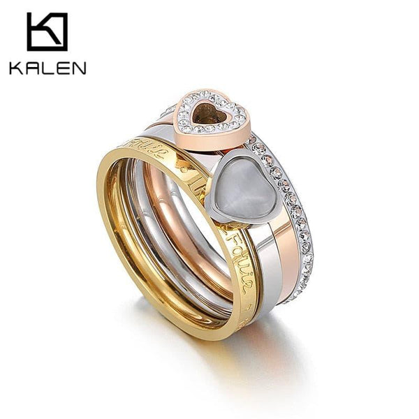 KALEN 3 Color Stone Beautiful Cocktail Party Ring for Women Stylish Jewelry Cool Girl Birthday Gift New Arrival Fashion Rings.