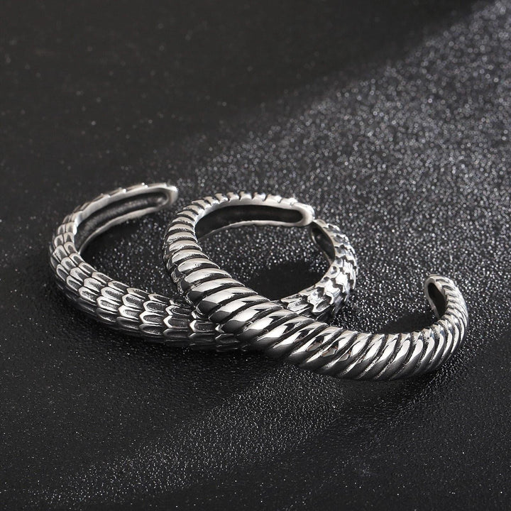 KALEN 316L Stainless Steel Viper Snake Open Cuff Bangle Men Women Charm Punk Animal Bangles.