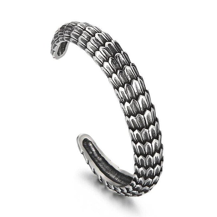 KALEN 316L Stainless Steel Viper Snake Open Cuff Bangle Men Women Charm Punk Animal Bangles.