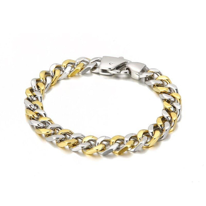 KALEN 3color 316L Stainless Steel Cuban Chain Men's Simple Bracelet Fashion Jewelry.