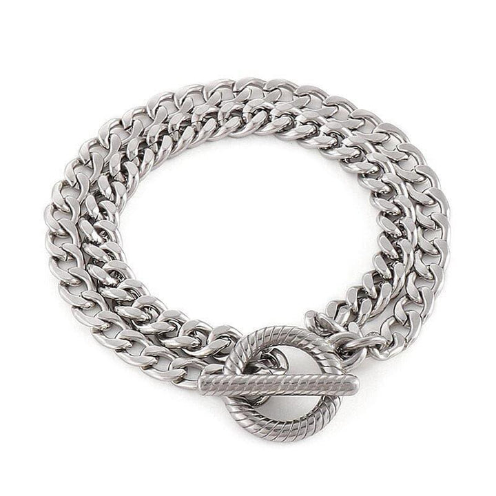 Kalen 5 Styles  Rolo Chain Bracelet Stainless Steel Heart Coins Charm Bracelets For Men Women 2021 Cuba Chain Bracelet Jewelry.