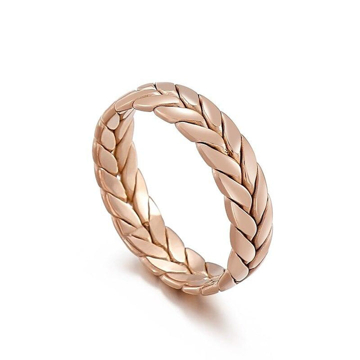 Kalen 5/7mm Thick Chunky Chain Ring Cuban Curb Link Gold Filled Stainless Steel Stylish Ring for Women Girls.