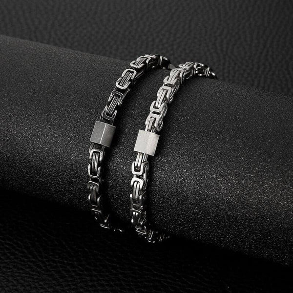 Kalen Retro Double Link  Men's Stainless Steel Bracelet Bicycle Chain Jewelry Simple Accessories.