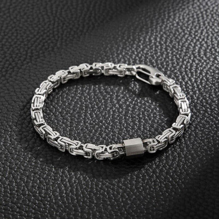 Kalen Retro Double Link  Men's Stainless Steel Bracelet Bicycle Chain Jewelry Simple Accessories.