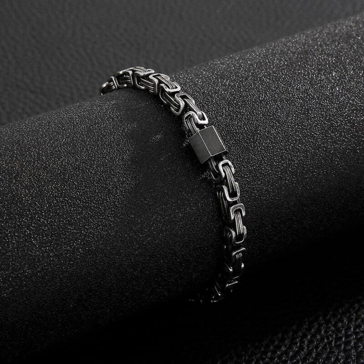 Kalen Retro Double Link  Men's Stainless Steel Bracelet Bicycle Chain Jewelry Simple Accessories.