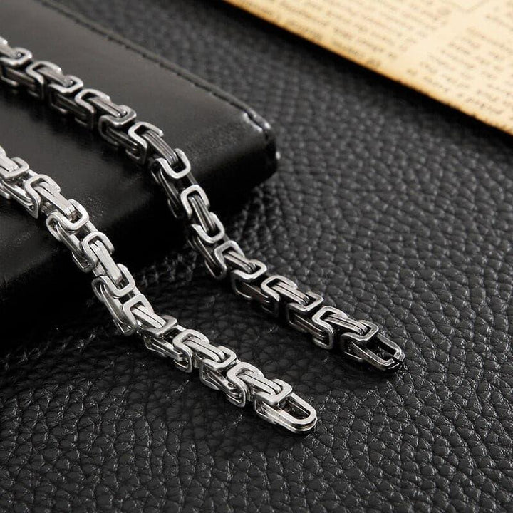 Kalen Retro Double Link  Men's Stainless Steel Bracelet Bicycle Chain Jewelry Simple Accessories.