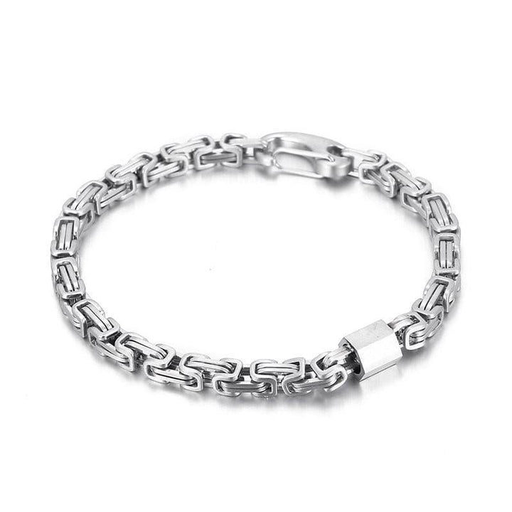 Kalen Retro Double Link  Men's Stainless Steel Bracelet Bicycle Chain Jewelry Simple Accessories.