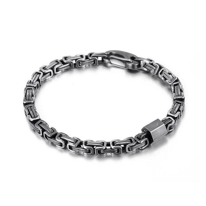 Kalen Retro Double Link  Men's Stainless Steel Bracelet Bicycle Chain Jewelry Simple Accessories.