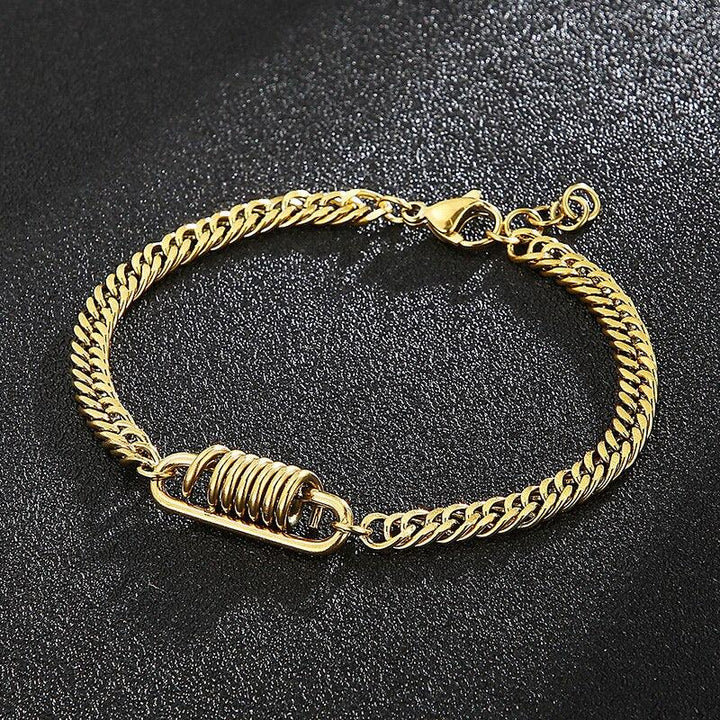 Kalen 5mm Cuban Chain Punk Stainless Steel Men's Bracelet Simple Link Fashion Jewelry.