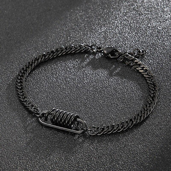 Kalen 5mm Cuban Chain Punk Stainless Steel Men's Bracelet Simple Link Fashion Jewelry.