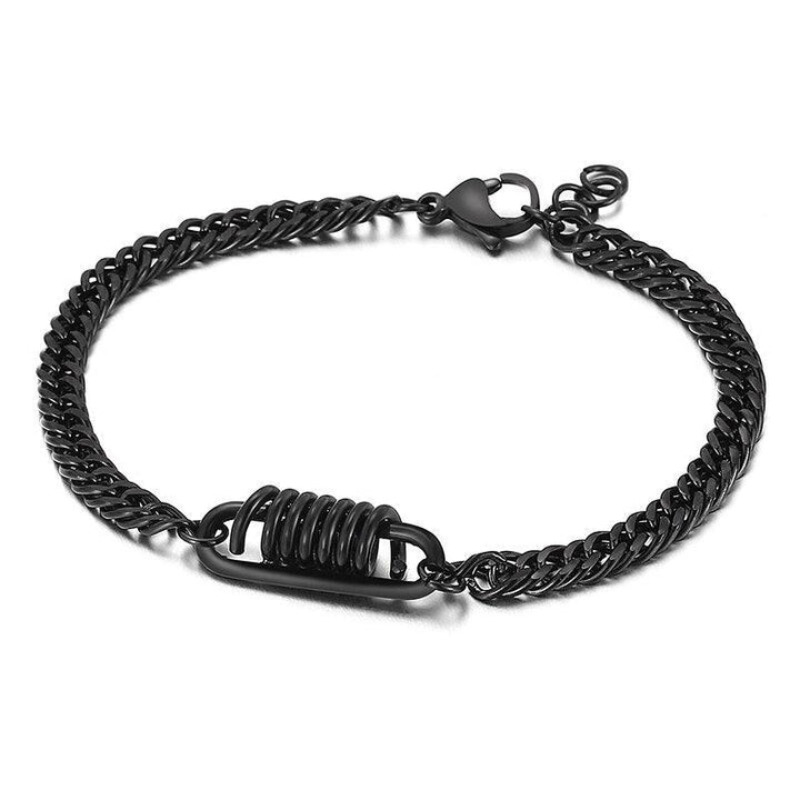 Kalen 5mm Cuban Chain Punk Stainless Steel Men's Bracelet Simple Link Fashion Jewelry.