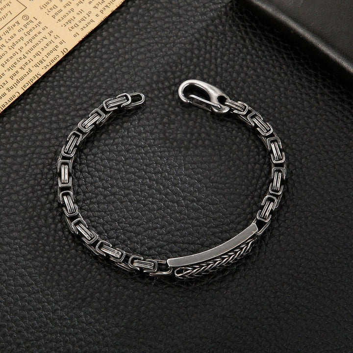 Kalen 5mm Stainless Steel Bracelet Men's Retro Punk Motorcycle Accessories  Jewelry Metal Charm.