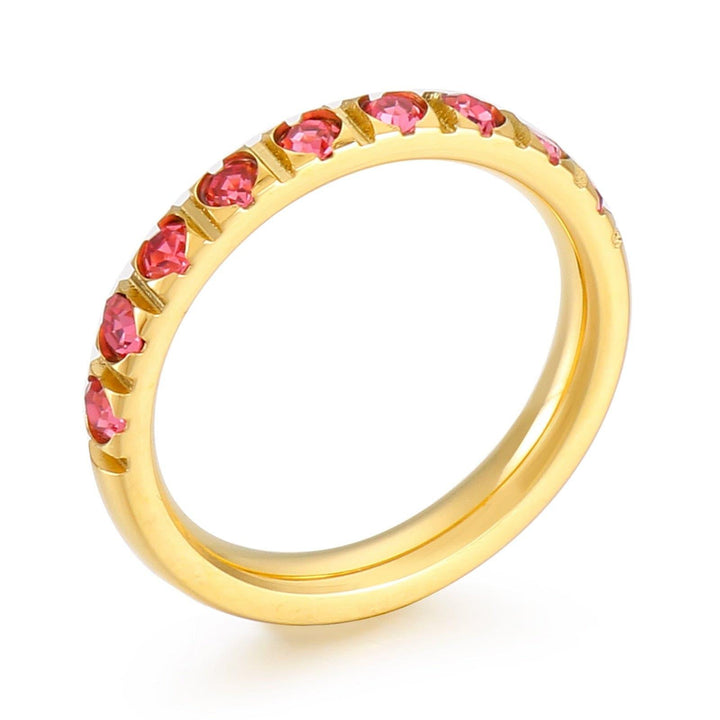 Kalen 6 Colors Shiny Round Zircon Women Rings Gold Color Female Daily Wear Stylish Colorful Rings Anniversary Girl Gift Jewelry.
