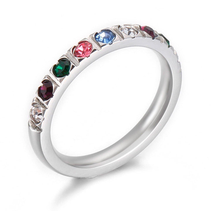 Kalen 6 Colors Shiny Round Zircon Women Rings Gold Color Female Daily Wear Stylish Colorful Rings Anniversary Girl Gift Jewelry.