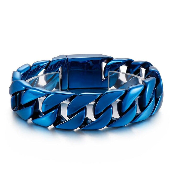 KALEN 6/12/20/24/31mm Rainbow Blue Color Gay Rope Curb Cuban Chain Bracelet Men Women Unisex Stainless Steel Jewelry New Color.