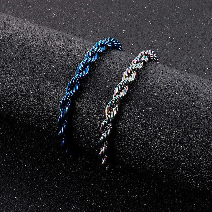 KALEN 6/12/20/24/31mm Rainbow Blue Color Gay Rope Curb Cuban Chain Bracelet Men Women Unisex Stainless Steel Jewelry New Color.