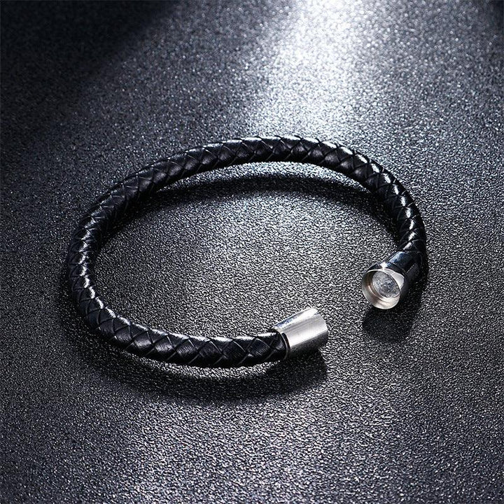 KALEN 6mm Cowhide Leather Stainless Steel Bracelet for Men - kalen