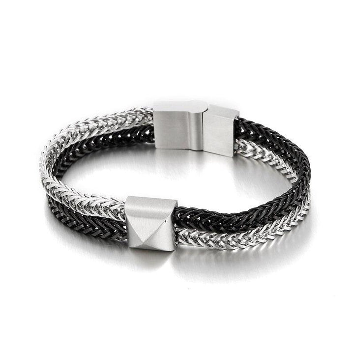 Kalen 6mm Double Layer Link Chain 316L Stainless Steel Bracelets Men's  Biker  Bracelet On Hand Jewelry.