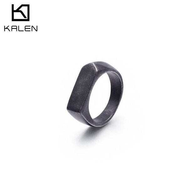 Kalen 6mm Four-Color Men's Stainless Steel Ring Rock Men's Ring Jewelry Accessories Gift.