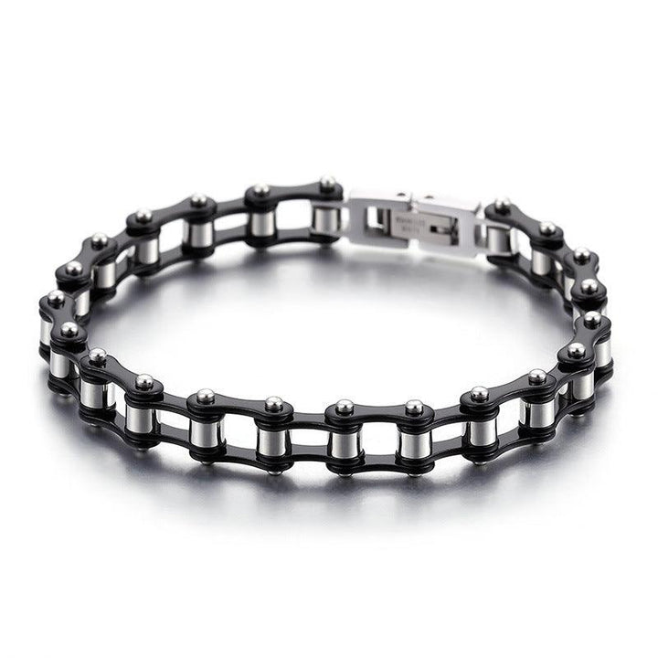 Kalen 7mm Biker Stainless Steel Bicycle Chain Colorful Roller Bracelet for Men - kalen