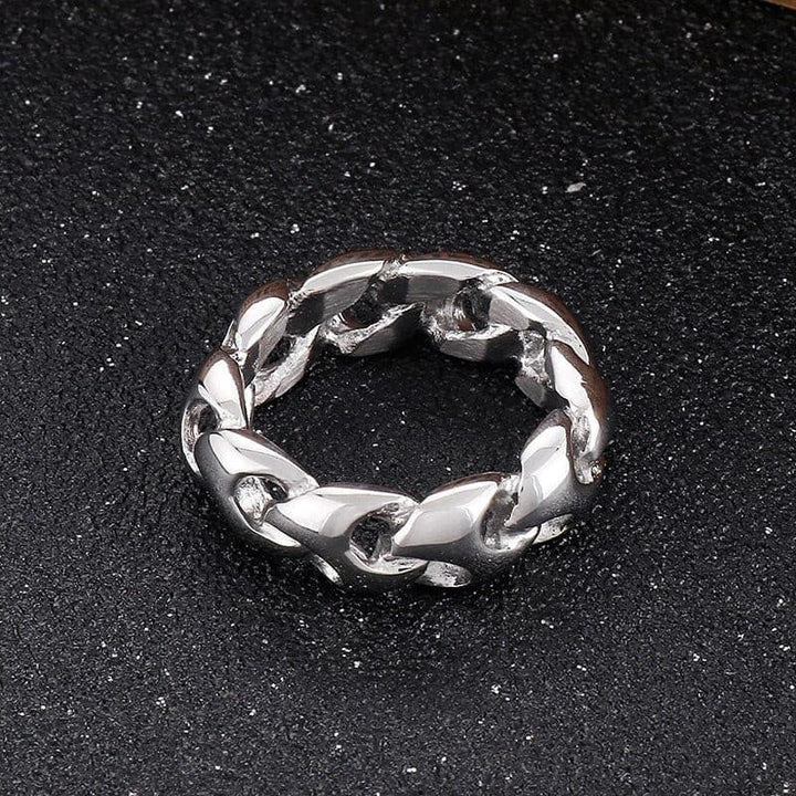 KALEN 8mm 3 Color Polished Unique Curb Ring Men Stainless Steel 316L.