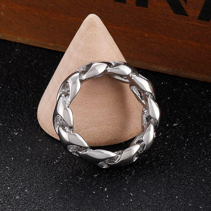 KALEN 8mm 3 Color Polished Unique Curb Ring Men Stainless Steel 316L.