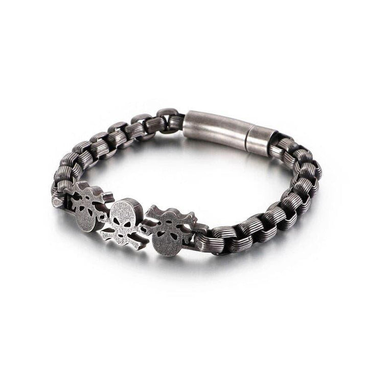 Kalen Trend Men's Stainless Steel Punk Style Bracelet Skull Head Accessory Jewelry Gift.